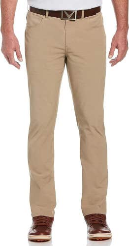 Callaway Mens EverPlay 5-Pocket Golf Pants Size 32x32 Khaki Heather NEW #99999