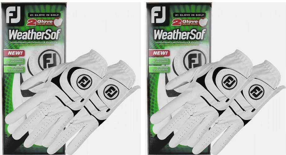 NEW FootJoy WeatherSof Golf Gloves 2-Pack Bundle Lot Mens Medium M #99999