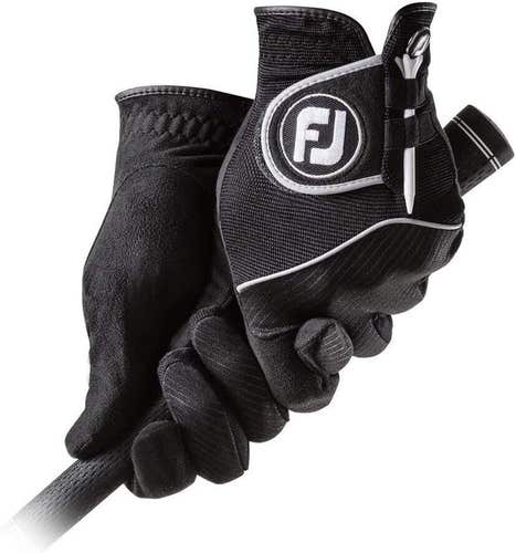 NEW FootJoy Womens RainGrip Golf Gloves 1 Pair Black Large L #99999