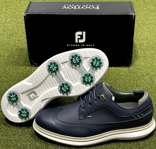 FootJoy Traditions Leather Golf Shoes 57911 Navy 9.5 Medium New in Box #99999