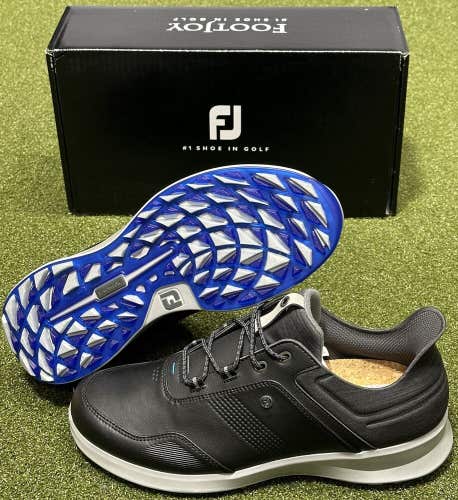 NEW FootJoy Stratos Mens Leather Golf Shoes 50078 Black Size 9.5 Medium #99999