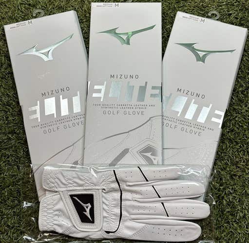 Mizuno Elite Leather Golf Glove 3-Pack Bundle Lot Men's Medium M New #99999