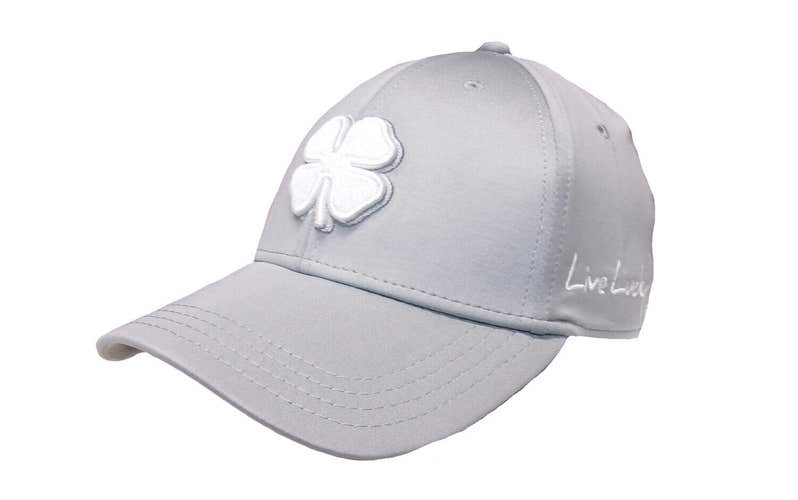 NEW Black Clover Live Lucky Premium Clover #111 Light Gray Fitted S/M Golf Hat