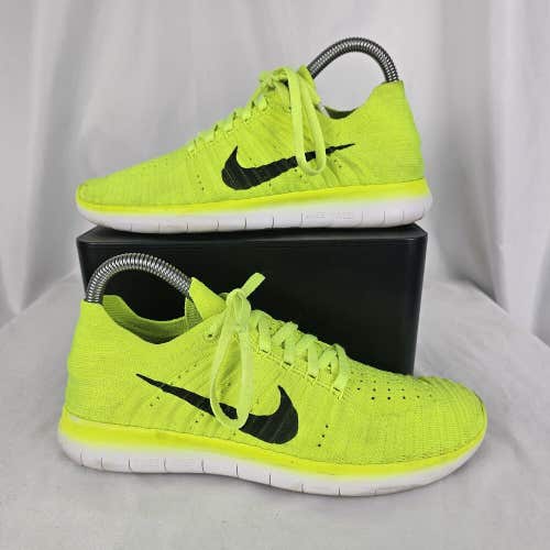 Nike Free RN Flyknit Yellow Volt Medals Womens Size 7.5 842546-700 Running Shoes