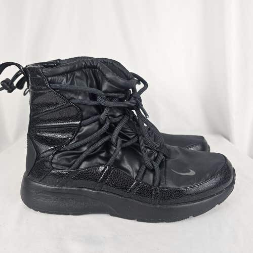 NIKE Boots Tanjun High Rise Triple Black Nylon Sneaker Shoe Women's Size 9