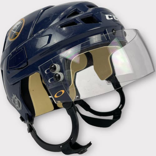 Pro Stock Small CCM V08 Buffalo Sabres Used Hockey Helmet Aquin