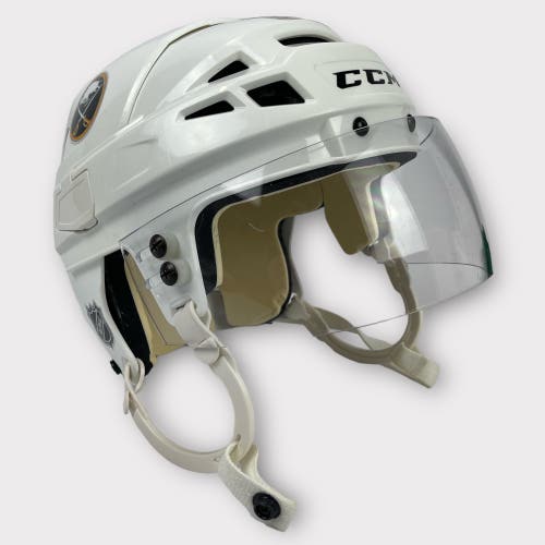 Pro Stock Medium CCM V08 Buffalo Sabres Used Hockey Helmet Cederqvist