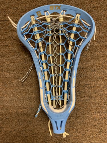 New STX Exult 500 Carolina Blue Lacrosse Head - Custom Strung by Robin (@laxtractive on IG)