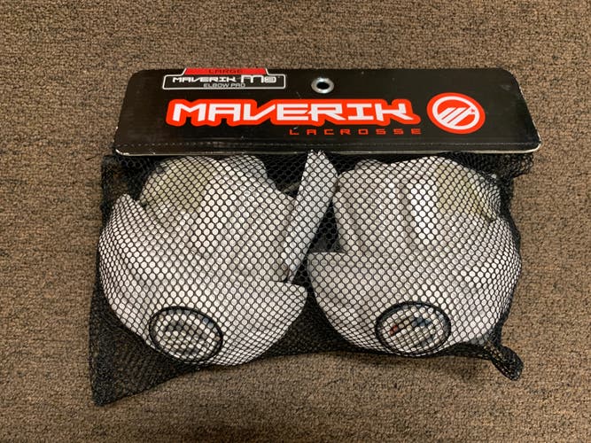 New Maverik M3 White Large Lacrosse Elbow Pads