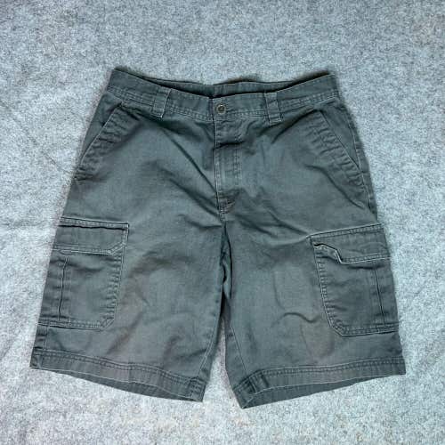 Columbia Mens Shorts 32 Gray Cargo Pockets Outdoor Hiking Casual Twill Cotton