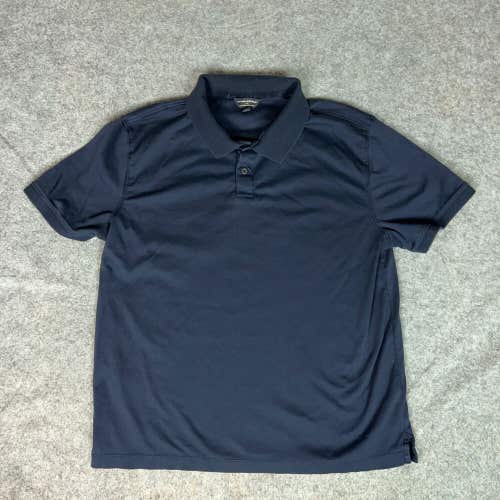 Banana Republic Mens Polo Shirt Large Navy Casual Luxe Touch Performance Golf