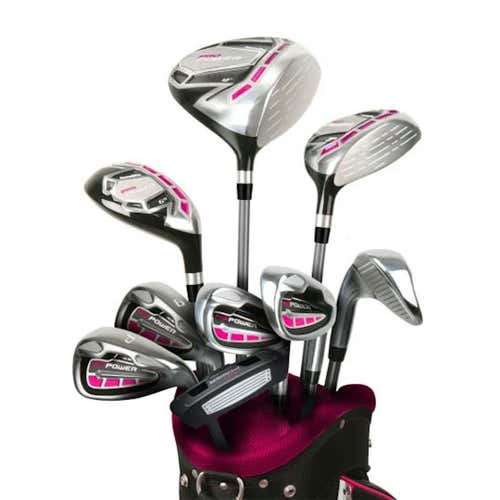 New Powerbilt Pro Power Women's Package Golf Set Lh #pb734213