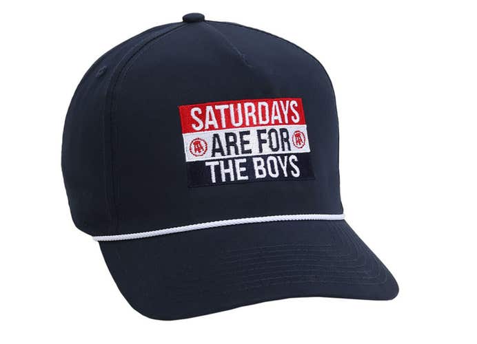 NEW Barstool “Saturdays Are For The Boys” Navy Adjustable Snapback Rope Golf Hat