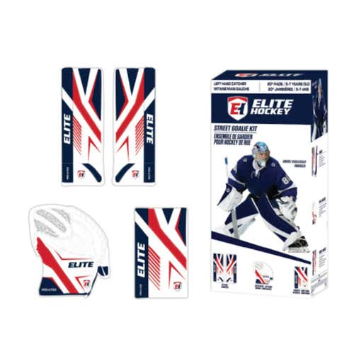 New Elite Hockey Junior Street Goalie Kit Red White Blue 28"