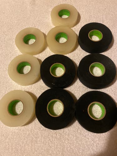 Renfrew Pro Hockey Tape Clear And Black 10 Roll Bundle