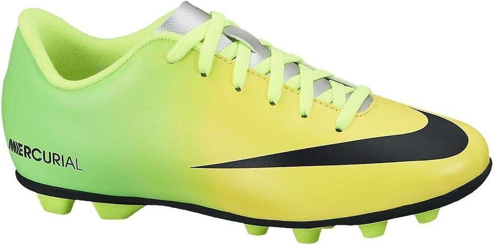 Nike JR Mercurial Vortex FG-R Youth Soccer Cleats Colors Yellow Lime Black US 2Y
