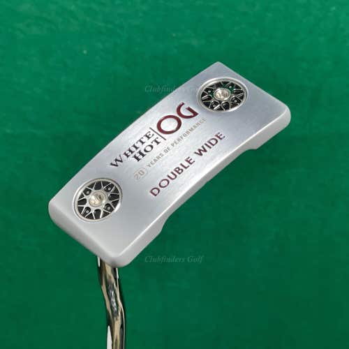 LH Odyssey White Hot OG Double Wide 35" Putter Golf Club Stroke Lab w/ Headcover