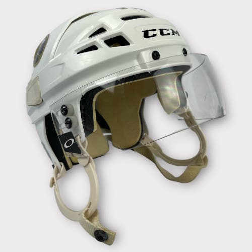 Pro Stock Small CCM V08 Buffalo Sabres Used Hockey Helmet Bisson