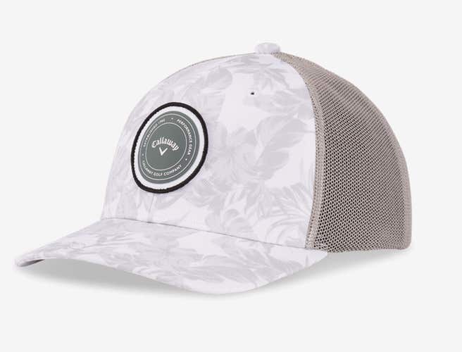 NEW 2024 Callaway Playing Through White Tropical Trucker Adjustable Snapback