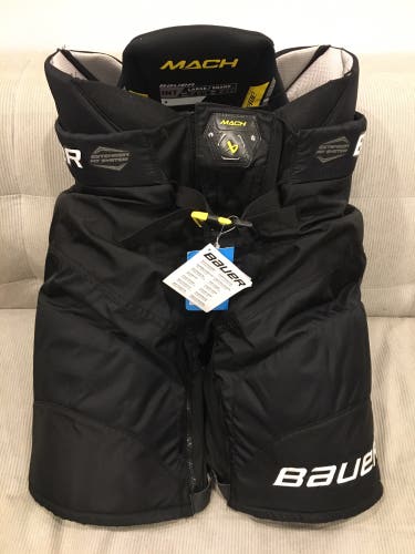 New! Intermediate Large Bauer Supreme MACH Black Hockey Pants