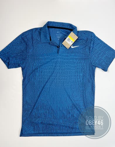 Nike Dri-Fit ADV Polo Shirt Blue/Black Men’s Golf Polo Small