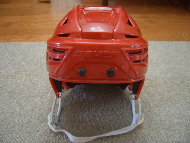 Hockey Helmet-Great Condition Bauer Re-Akt 150 Senior Hockey Helmet sz Large Red Wings/Hurricanes