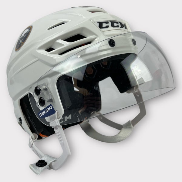 Pro Stock Small CCM Tacks 710 Buffalo Sabres Used Hockey Helmet Rousek