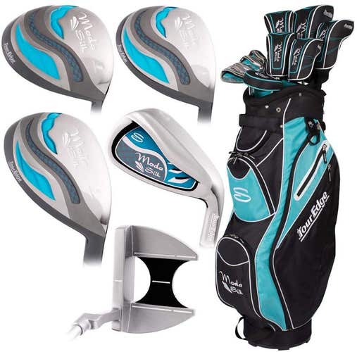 Tour Edge Moda Silk Complete Set (19pc, Black/Blue, Long, Ladies) Golf NEW