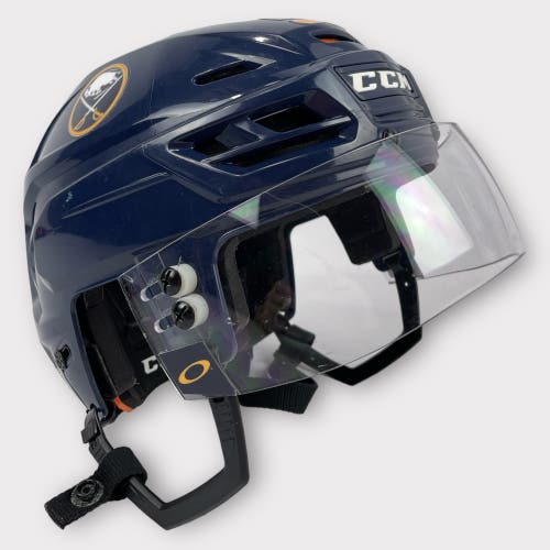 Pro Stock Medium CCM Tacks 710 Buffalo Sabres Used Hockey Helmet Gosselin