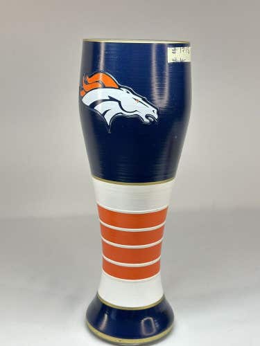 NFL Denver Broncos Hand Painted Artisan Pilsner Plastic Glass 23 Fluid Ounce Cup