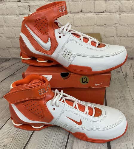 Nike 314184 911 Men's Shox Elite TB Colors White Safety Orange Chrome US Size 12