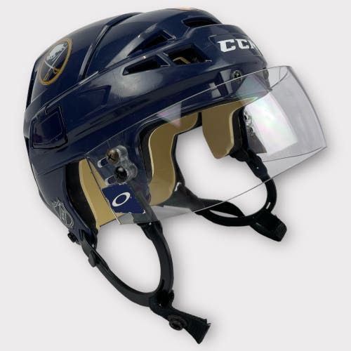 Pro Stock Small CCM V08 Buffalo Sabres Used Hockey Helmet Baudry