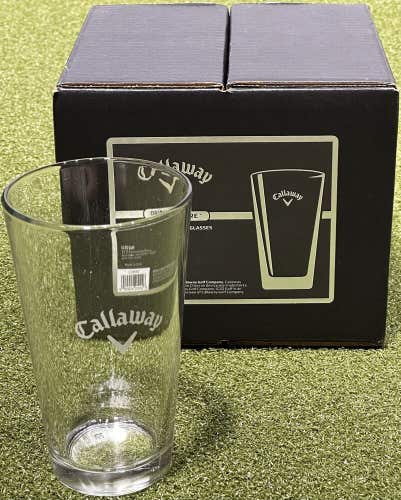 Callaway Golf Pint Drinking Glasses Gift Set of 4 New RARE!