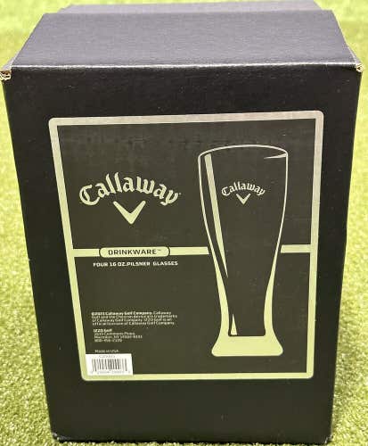 Callaway Golf Pilsner Beer Glasses Gift Set of 4 New RARE!