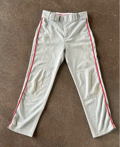Used Rawlings Pro 150 Semi-Relaxed Youth XL Grey Baseball Pants (Check Description)