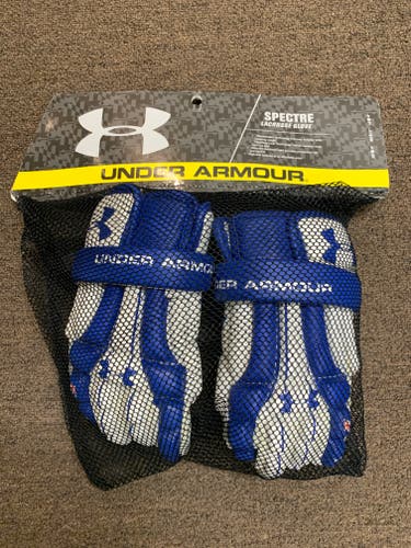 New Under Armour Spectre Medium 12" Royal Blue/White Lacrosse Gloves