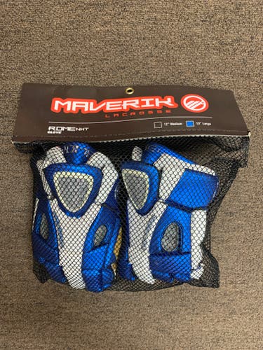 Used Maverik Rome NXT Royal Blue/White Large 13" Lacrosse Gloves