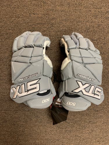 New STX Surgeon 500 Grey Large Lacrosse Gloves