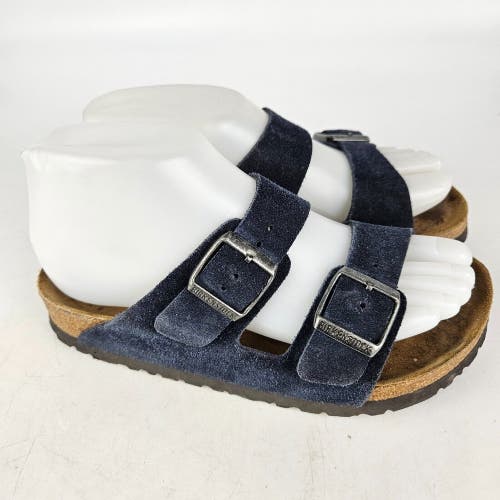 Birkenstock Arizona Womens Navy Blue Suede Soft Footbeds Sandals Size: 36 / 5