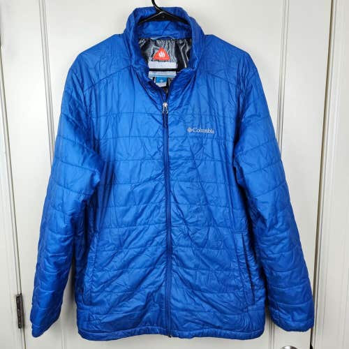 Columbia Men's Omni Heat Insulated Puffer Jacket Coat Blue Size: L