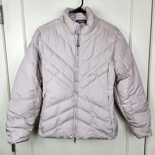 Patagonia Women's Size: M Down Puffer Jacket Womens Coat Beige Quilted