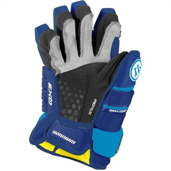 New Warrior Alpha QX3 10" Hockey Gloves junior JR royal blue glove ice roll inch