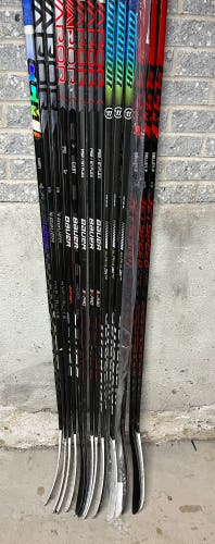 Multiple New And Used Lefty Pro Hockey Stick