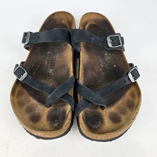 Birkenstock Mayari Women's Black Leather Strappy Slip On Sandals Size: 40 / 9