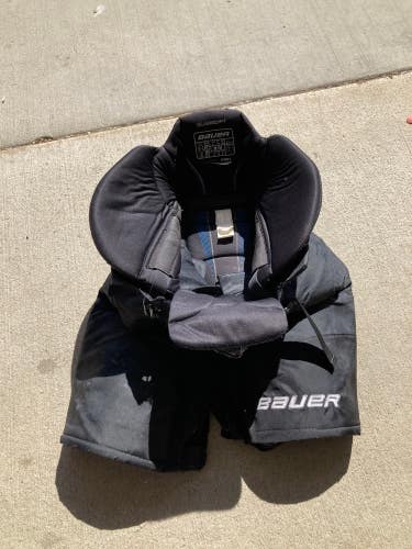 Black Used Senior Medium Bauer Nexus 9000 Hockey Pants Damaged See Photos