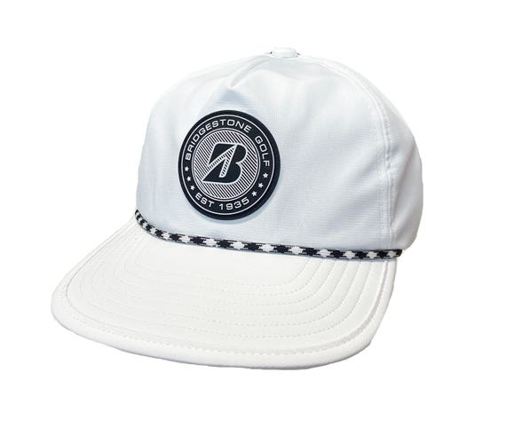 NEW Bridgestone Crusher White Adjustable Snapback Golf Hat/Cap