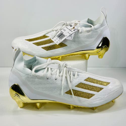 Adidas Adizero Primeknit Football Cleats White Gold GX5100 Men’s Size 14