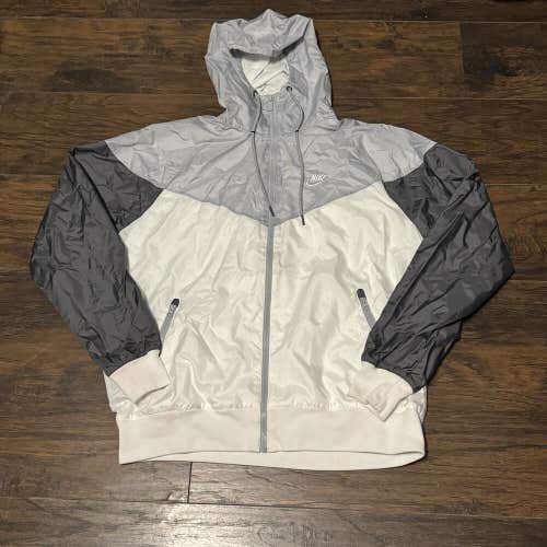 Nike Air Sportswear Windrunner Windbreaker Hooded Jacket Black Gray White Sz M
