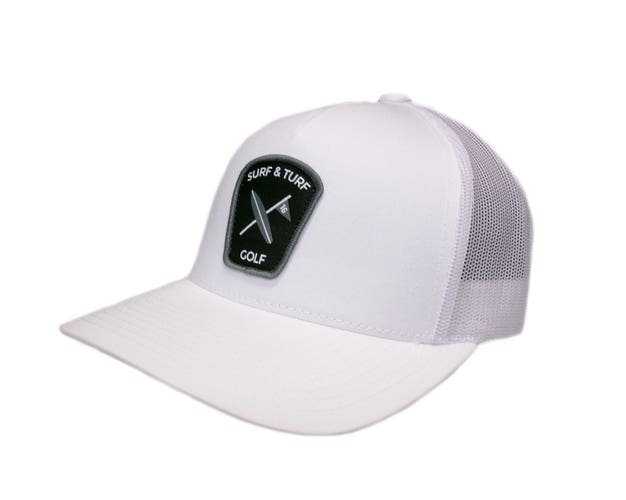 NEW Surf & Turf Golf Rodney #5 White Adjustable Snapback Golf Hat/Cap