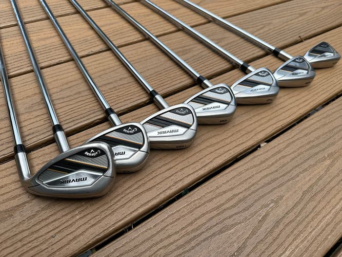 Used Callaway Right Handed Regular Flex Steel Shaft Mavrik Iron Set
